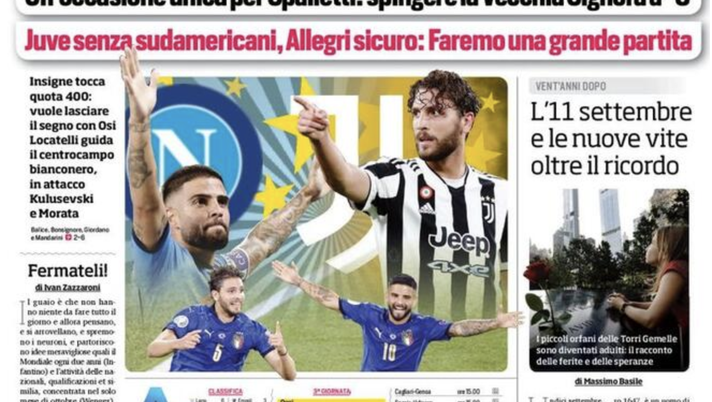 Prima Pagina, Corriere dello Sport: &#8220;Gratta e vinci Napoli, Juve senza sudamericani&#8221; 