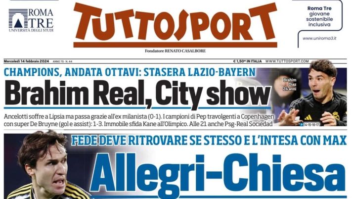 prima pagina tuttosport oggi