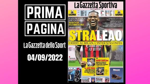 La prima pagina de 'La Gazzetta dello Sport', in edicola oggi, 04-09-2022 Gazzetta dello Sport