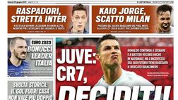 Prima Pagina, Tuttosport: “Juve, CR7 deciditi! Raspadori, stretta Inter”