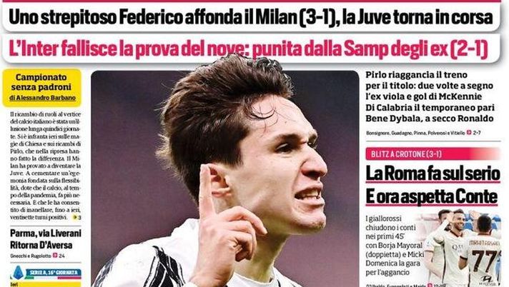 Corriere dello Sport, la prima pagina di oggi, giovedì 7 gennaio 2021 