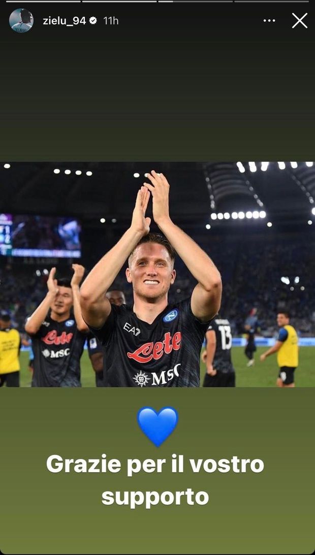 FOTO Zielinski elogia i tifosi sui social: “Grazie per il vostro supporto”- immagine 2