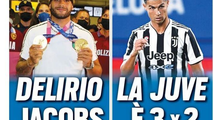 Prima Pagina, Tuttosport: “Delirio Jacobs. La Juve è 3×2”  Prima Pagina, Tuttosport: “Delirio Jacobs. La Juve è 3×2”