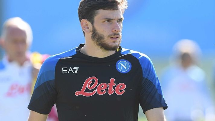 LIVERPOOL, ENGLAND - OCTOBER 31: Khvicha Kvaratskhelia of Napoli ahead of their UEFA Champions League group A match against Liverpool FC at Anfield on October 31, 2022 in Liverpool, England. (Photo by SSC NAPOLI/SSC NAPOLI via Getty Images) LO KVARA RECUPERO...