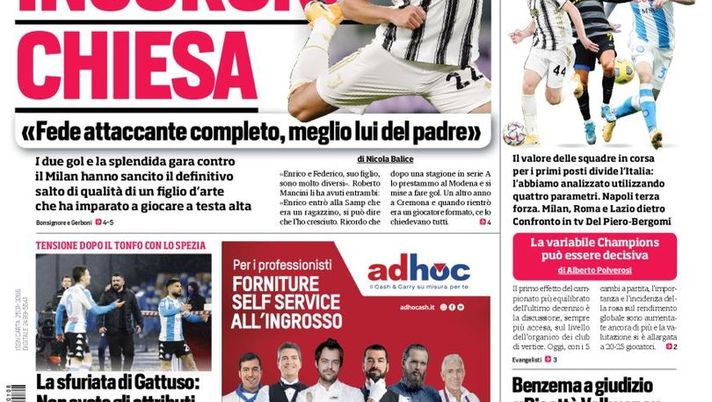 Prima Pagina, Corriere dello Sport: &#8220;Inter, nuova offerta: contatto Suning-Bc Partners. Mancini elogia Chiesa”