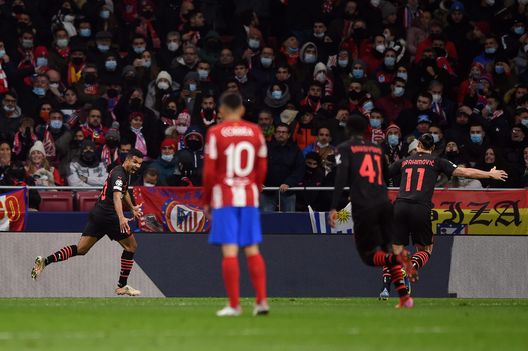 L'esultanza di Junior Messias (attaccante AC Milan) per il suo gol in Atlético Madrid-Milan 0-1 (Champions League 2021-2022) | News (Getty Images) Milan, Messias verso il riscatto: i numeri della sua stagione- immagine 2