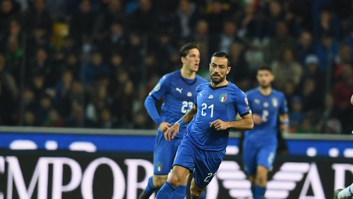UDINE, ITALY - MARCH 23:  Fabio Quagliarella of Italy in action during the 2020 UEFA European Championships group J qualifying match between Italy and Finland at Stadio Friuli on March 23, 2019 in Udine, Italy.  (Photo by Claudio Villa/Getty Images) 