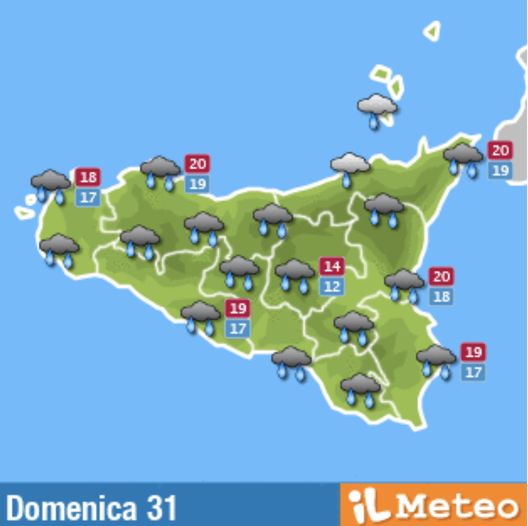 Meteo, Palermo: coperto e pioggia costante, le previsioni di domenica 31 ottobre meteo