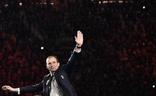 TURIN, ITALY - MAY 19: Head coach of Juventus Massimiliano Allegri celebrates after winning the Serie A Championship 2018-2019 (8th title in a row) at the end of the Serie A match between Juventus and Atalanta BC on May 19, 2019 in Turin, Italy. (Photo by Giorgio Perottino - Juventus FC/Juventus FC via Getty Images) TURIN, ITALY - MAY 19: Head coach of Juventus Massimiliano Allegri celebrates after winning the Serie A Championship 2018-2019 (8th title in a row) at the end of the Serie A match between Juventus and Atalanta BC on May 19, 2019 in Turin, Italy. (Photo by Giorgio Perottino - Juventus FC/Juventus FC via Getty Images)