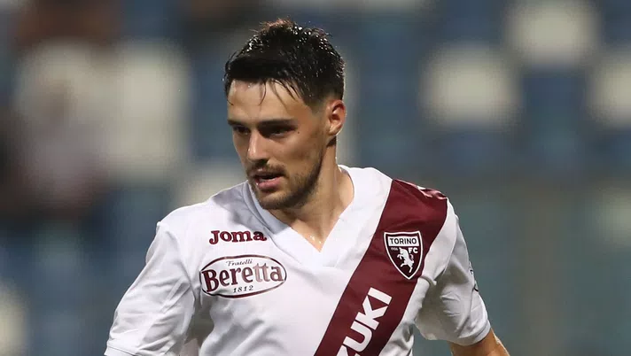 REGGIO NELL'EMILIA, ITALY - SEPTEMBER 17: Josip Brekalo of Torino FC in action during the Serie A match between US Sassuolo and Torino FC at Mapei Stadium - Citta' del Tricolore on September 17, 2021 in Reggio nell'Emilia, Italy. (Photo by Marco Luzzani/Getty Images)