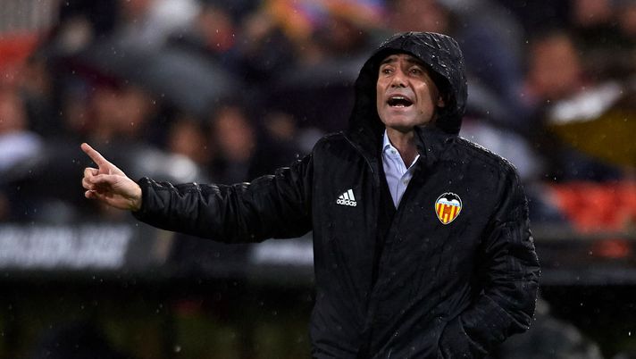 VALENCIA, SPAIN - APRIL 18: Marcelino Garcia Toral, Manager of Valencia reacts during the UEFA Europa League Quarter Final Second Leg match between Valencia and Villarreal at  Estadi de Mestalla on April 18, 2019 in Valencia, Spain. (Photo by Manuel Queimadelos Alonso/Getty Images) 