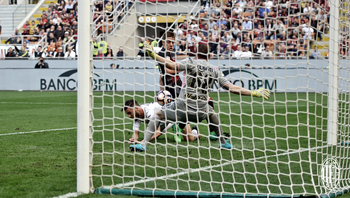 Il gol di Mario Pasalic in Milan-Palermo (credits: acmilan.com) gol Pasalic Milan Palermo