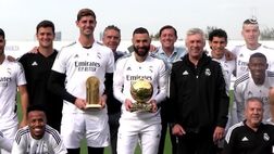 Real Madrid, la grande celebrazione per Courtois e Benzema | VIDEO