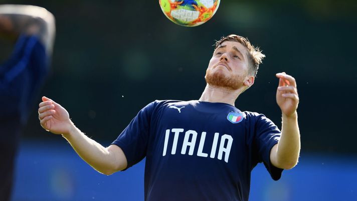 BOLOGNA, ITALY - JUNE 18:  Filippo Romagna of Italy in action during a Italy training session at Casteldebole Training Center on June 18, 2019 in Bologna, Italy.  (Photo by Claudio Villa/Getty Images) 