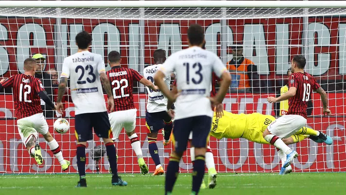 20 ottobre 2019, Milan-Lecce 2-2: il gol di Khouma Babacar (credits: GETTY Images)