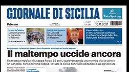 Prima Pagina, Giornale di Sicilia: “Il maltempo uccide ancora”