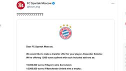Mosca, lo Spartak ride di Bayern e United che inventano un’offerta per Sobolev