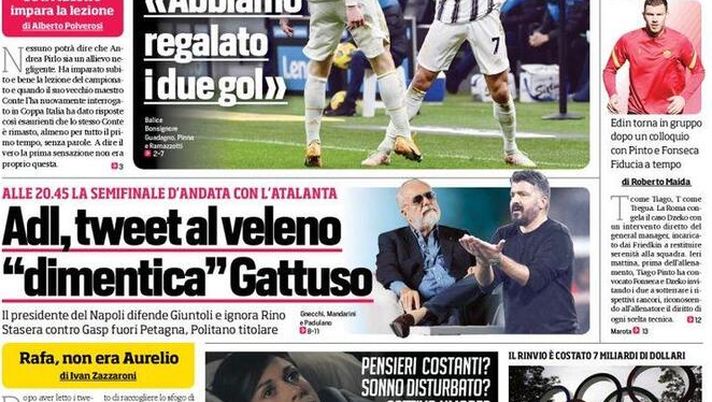 Il Corriere dello Sport, la prima pagina di oggi, mercoledì 3 febbraio 2021 
