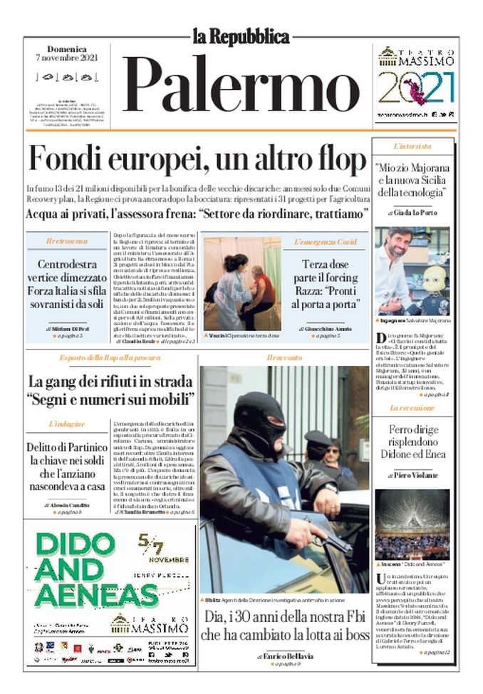 Prima Pagina, La Repubblica-Palermo: “Fondi europei, un altro flop”  Prima Pagina, La Repubblica-Palermo: “Fondi europei, un altro flop” - immagine 1