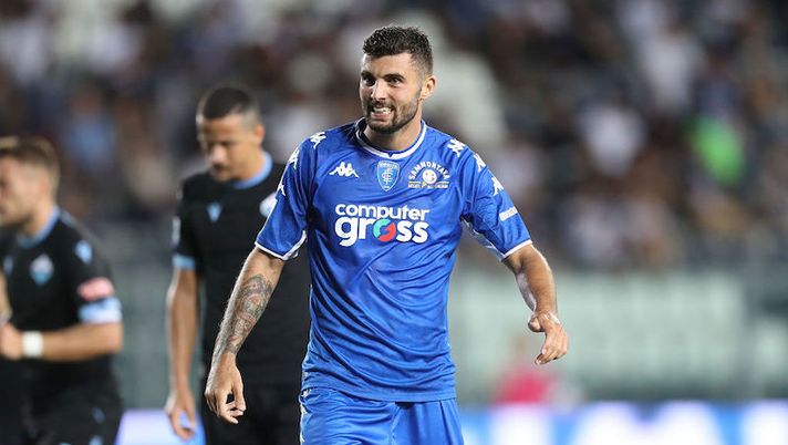 EMPOLI, ITALY - AUGUST 21: Patrick Cutrone of Empoli FC reacts during the Serie A match between Empoli FC v SS Lazio at Stadio Carlo Castellani on August 21, 2021 in Empoli, Italy. (Photo by Gabriele Maltinti/Getty Images) Ballottaggi in difesa, cosa filtra su Bajrami e Cutrone: tutto sulla formazione dell’Empoli - immagine 1