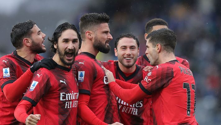 esultanza gol Olivier Giroud AC Milan Empoli-Milan 0-3 Serie A 2023-2024