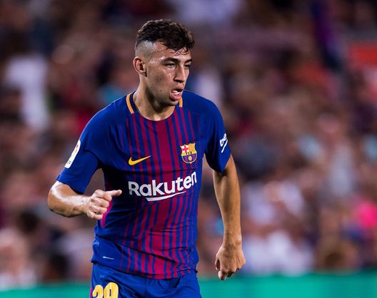  BARCELONA, SPAIN - AUGUST 07: Munir El Haddadi of FC Barcelona conducts the ball during the Joan Gamper Trophy match between FC Barcelona and Chapecoense at Camp Nou stadium on August 7, 2017 in Barcelona, Spain. (Photo by Alex Caparros/Getty Images) 
