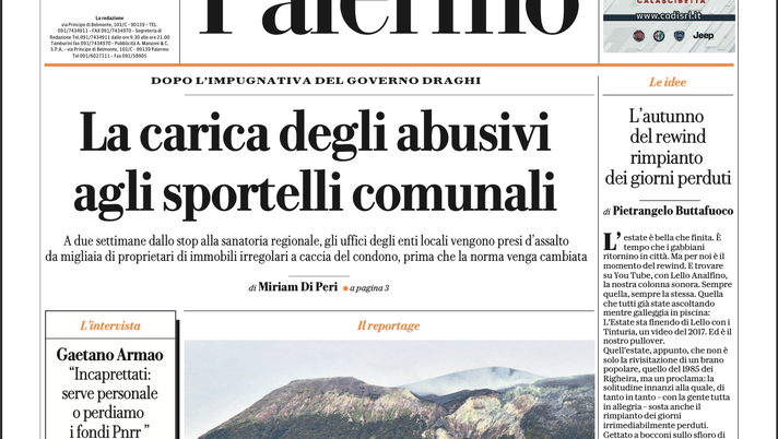 Prima Pagina, La Repubblica Palermo: “La carica degli abusivi agli sportelli comunali” Prima Pagina, La Repubblica Palermo: “La carica degli abusivi agli sportelli comunali” - immagine 1