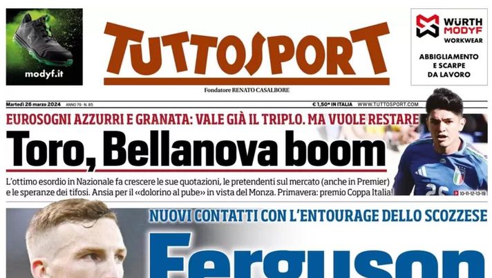 PRIMA PAGINA TUTTOSPORT OGGI