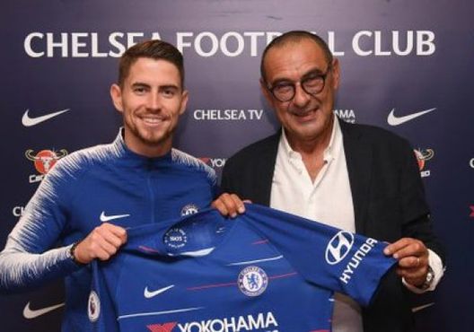Jorginho Sarri (Twitter Chelsea) Jorginho Sarri (Twitter Chelsea)