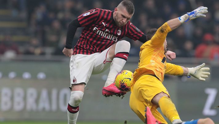 Ante Rebic in gol durante il derby Inter-Milan (credits: GETTY Images) 