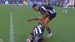 VIDEO / Botafogo-Fluminense, giocatore trascinato fuori e dentro il campo