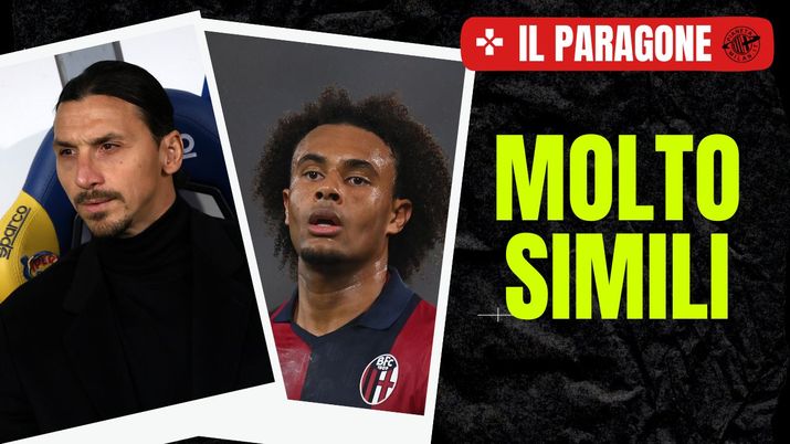 Joshua Zirkzee e Zlatan Ibrahimovic, obiettivo di mercato ed ex attaccante del Milan (getty images)