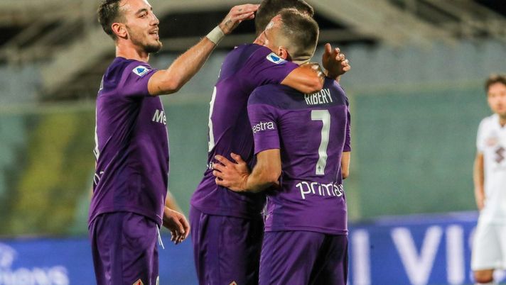 GERMOGLI PH: 19 LUGLIO 2020 FIRENZE STADIO ARTEMIO FRANCHI SERIE A FIORENTINA VS TORINO NELLA FOTO CUTRONE ESULTANZA GOL 