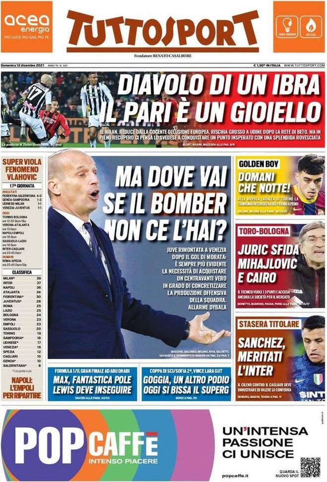 IL NAPOLI SUI MEDIA – Le prime pagine dei giornali di oggi 12 DICEMBRE- immagine 4
