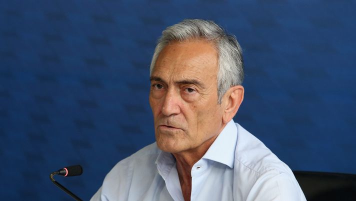 ROME, ITALY - JUNE 21: FIGC President Gabriele Gravina attends a press conference during 'Casa Azzurri' at pratibus district on June 21, 2021 in Rome, Italy. (Photo by Paolo Bruno/Getty Images) ROME, ITALY - JUNE 21: FIGC President Gabriele Gravina attends a press conference during 'Casa Azzurri' at pratibus district on June 21, 2021 in Rome, Italy. (Photo by Paolo Bruno/Getty Images)