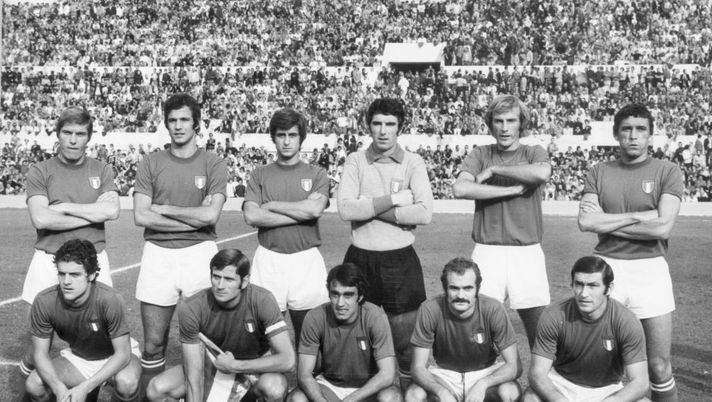 1973: The Italian football team who qualified for the 1974 World Cup after beating Switzerland. Back row, left to right: R Benetti, D Spinosi, Gianni Rivera, Dino Zoff, G Morini, Luigi Riva. Front row: Fabio Capello, Giacinto Facchetti, Pietro Anastasi, Sandro Mazzola, T Burgnich. (Photo by Keystone/Getty Images) 1973: The Italian football team who qualified for the 1974 World Cup after beating Switzerland. Back row, left to right: R Benetti, D Spinosi, Gianni Rivera, Dino Zoff, G Morini, Luigi Riva. Front row: Fabio Capello, Giacinto Facchetti, Pietro Anastasi, Sandro Mazzola, T Burgnich. (Photo by Keystone/Getty Images)