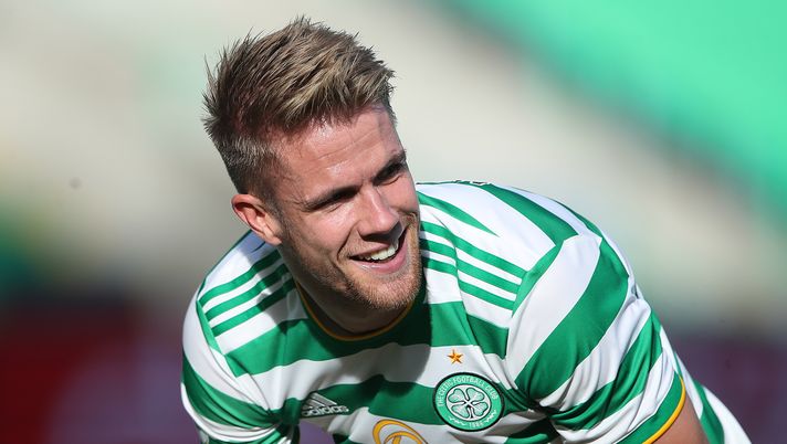 GLASGOW, SCOTLAND - AUGUST 02: Kristoffer Ajer of Celtic looks on during the Ladbrokes Premiership match between Celtic and Hamilton Academical at Celtic Park Stadium on August 02, 2020 in Glasgow, Scotland. Football Stadiums around Europe remain empty due to the Coronavirus Pandemic as Government social distancing laws prohibit fans inside venues resulting in all fixtures being played behind closed doors. (Photo by Ian MacNicol/Getty Images) GLASGOW, SCOTLAND - AUGUST 02: Kristoffer Ajer of Celtic looks on during the Ladbrokes Premiership match between Celtic and Hamilton Academical at Celtic Park Stadium on August 02, 2020 in Glasgow, Scotland. Football Stadiums around Europe remain empty due to the Coronavirus Pandemic as Government social distancing laws prohibit fans inside venues resulting in all fixtures being played behind closed doors. (Photo by Ian MacNicol/Getty Images)