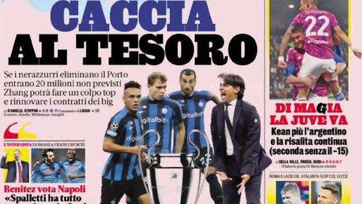 IL NAPOLI SUI MEDIA – Le prime pagine dei giornali di oggi 20 febbraio 2023 - immagine 1