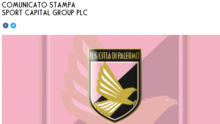 Palermo, l’annuncio di Sport Capital Group PLC: “Tutto su progetto e piano d’investimento per il club rosa”  Palermo, l’annuncio di Sport Capital Group PLC: “Tutto su progetto e piano d’investimento per il club rosa”