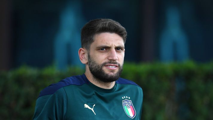 FLORENCE, ITALY - JUNE 18: Domenico Berardi of Italy in action during a Italy training session at Centro Tecnico Federale di Coverciano on June 18, 2021 in Florence, Italy. (Photo by Claudio Villa/Getty Images) 