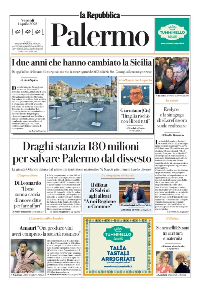 Prima Pagina La Repubblica-Palermo, Amauri: “Avrei comprato la società rosanero” - immagine 1