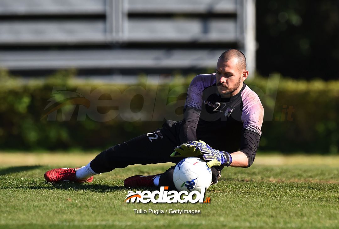  PALERMO, ITALY - FEBRUARY 28: Alberto Pomini in action during a US Citta' di Palermo training session at Tenente Carmelo Onorato Sports Center on February 28, 2019 in Palermo, Italy. (Photo by Tullio M. Puglia/Getty Images) 