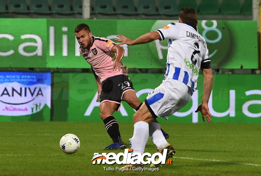  during the Serie B match between US Citta di Palermo and Pescara Calcio at Stadio Renzo Barbera on November 11, 2018 in Palermo, Italy. 