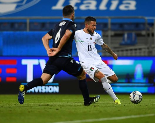  CAGLIARI, ITALY - MAY 28: Cristiano Biraghi of Italy in action during the international friendly match between Italy and San Marino at on May 28, 2021 in Cagliari, Italy. (Photo by Claudio Villa/Getty Images) 