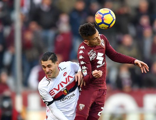 TURIN, ITALY - DECEMBER 30: Alejandro Berenguer (R) of Torino FC clashes with Aleandro Rosi of Genoa CFC during the serie A match between Torino FC and Genoa CFC at Stadio Olimpico di Torino on December 30, 2017 in Turin, Italy. (Photo by Valerio Pennicino/Getty Images) TURIN, ITALY - DECEMBER 30: Alejandro Berenguer (R) of Torino FC clashes with Aleandro Rosi of Genoa CFC during the serie A match between Torino FC and Genoa CFC at Stadio Olimpico di Torino on December 30, 2017 in Turin, Italy. (Photo by Valerio Pennicino/Getty Images)