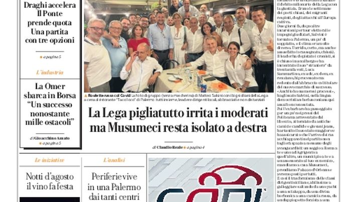 Prima Pagina, La Repubblica-Palermo: “Green Pass: pronti, via con il rebus controlli” 