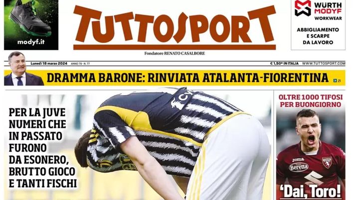 PRIMA PAGINA TUTTOSPORT OGGI: “Juan Jesus denuncia: Acerbi mi ha detto negro” - immagine 1