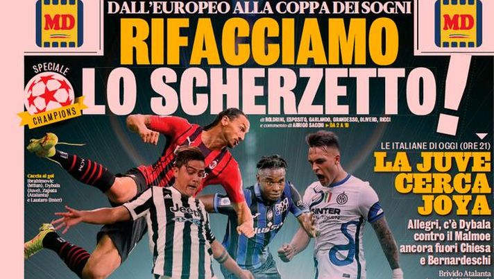 Prima Pagina, La Gazzetta dello Sport: “Rifacciamo lo scherzetto. La Juve cerca Joya”  Prima Pagina, La Gazzetta dello Sport: “Rifacciamo lo scherzetto. La Juve cerca Joya”