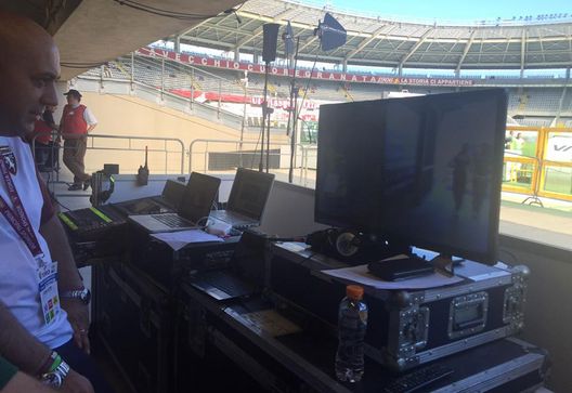  La postazione di Venneri allo Stadio Olimpico 