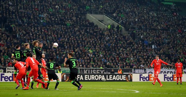Borussia Moenchengladbach and ACF Fiorentina at Borussia Park Stadium on February 16, 2017 in Moenchengladbach, Germany. Borussia Moenchengladbach and ACF Fiorentina at Borussia Park Stadium on February 16, 2017 in Moenchengladbach, Germany.